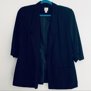 NWOT LC Lauren Conrad 3/4 length slv Black Blazer
